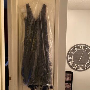 Marchesa Notte floral detail high low dress